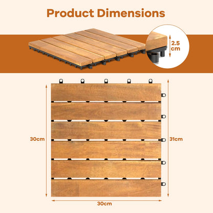 54 PCS Interlocking Patio Deck Tile for Outdoor and Indoor Patio Garden Balcony