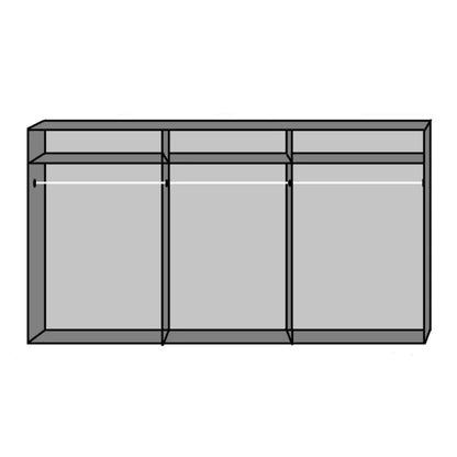 Sliding Wardrobe LANDSCAPE 4 Door Mirrored Wardrobe White 350cm