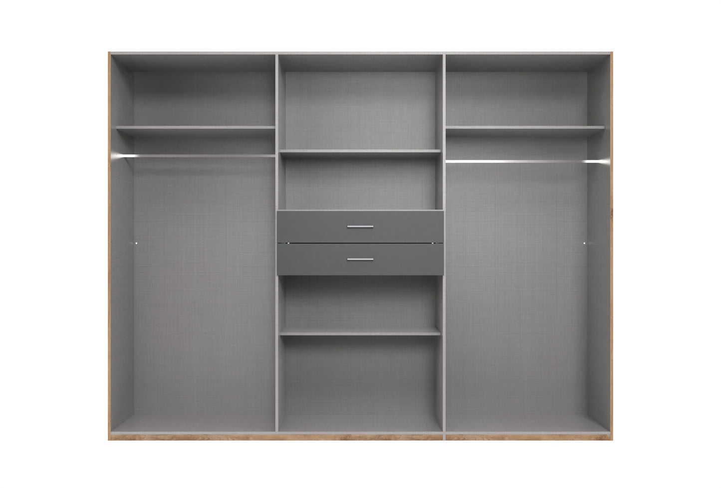 DAKAR 6 Door Wardrobe Oak and Graphite 270cm
