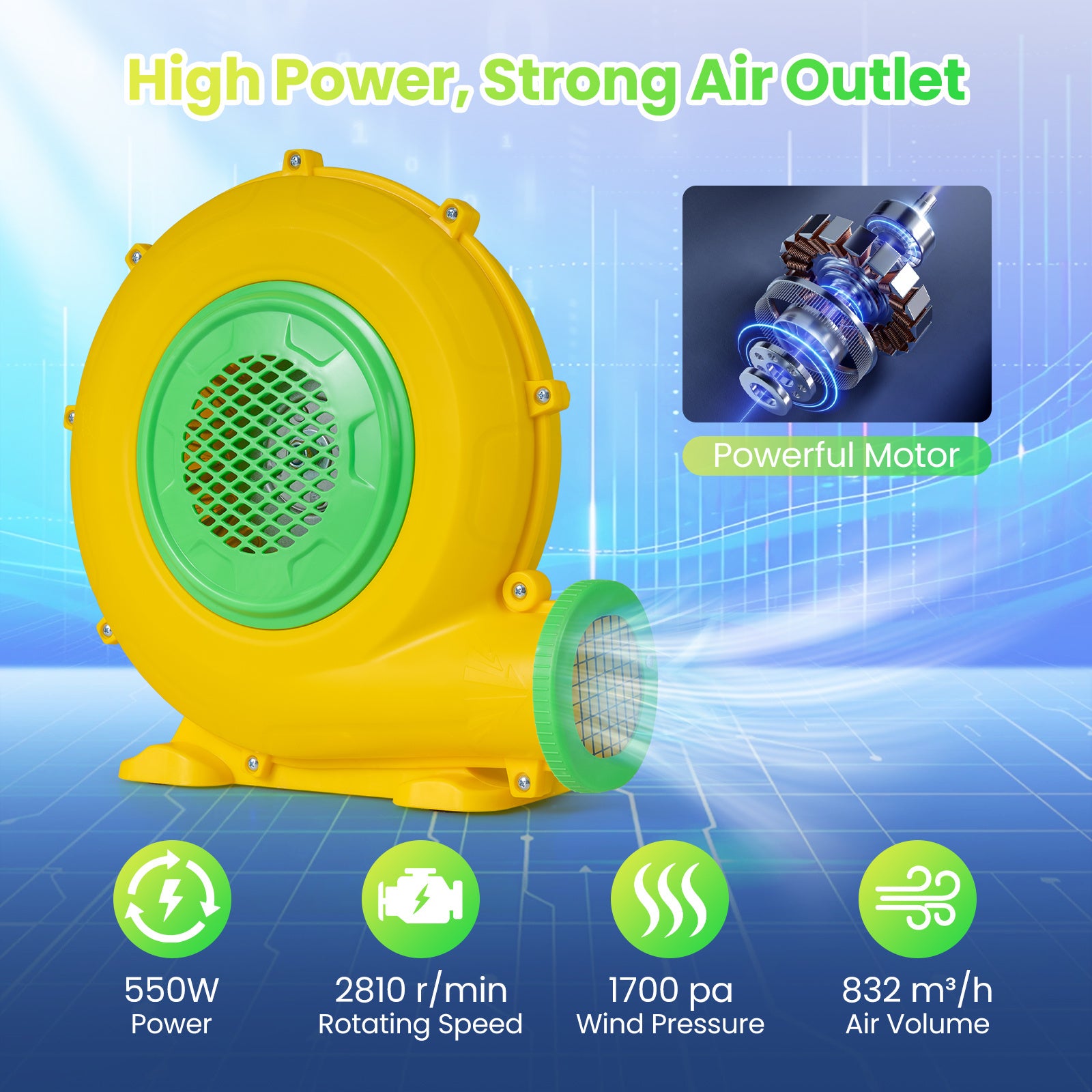 550W Bounce House Air Blower with Handle