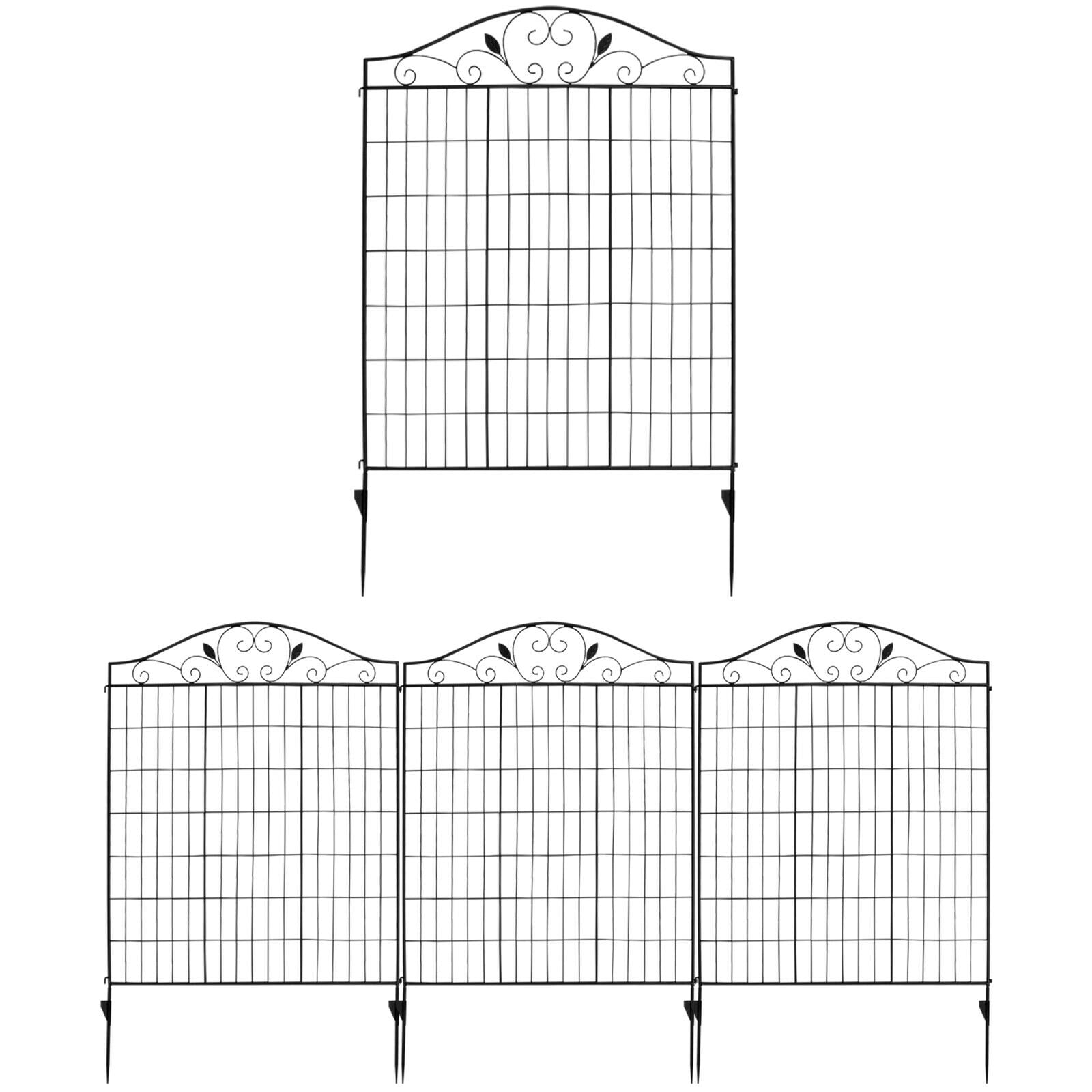 4 Panels Folding Iron Decorative Garden Fence Interlockable