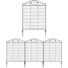 4 Panels Folding Iron Decorative Garden Fence Interlockable