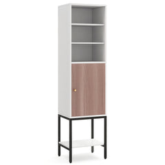 146cm Tall Storage Cabinet with Adjustable Shelfs and Bottom Storage-White