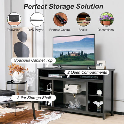 58 Inch TV Stand and Electric Fireplace Bundle with Remote Control
