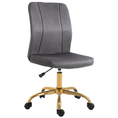 Vinsetto Velvet Cover Ergonomic Office Chair w/ 360° Swivel Wheels and Height Adjustable