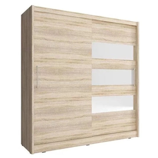 Splendor III Sliding Door Wardrobe 200cm - Oak Sonoma