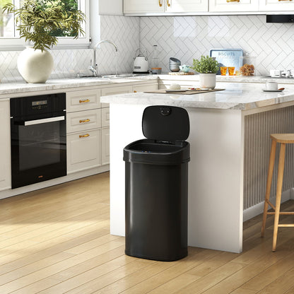 58L Trash Can with Dual-Zone Design Automatic Touchless Waste Bin-Black
