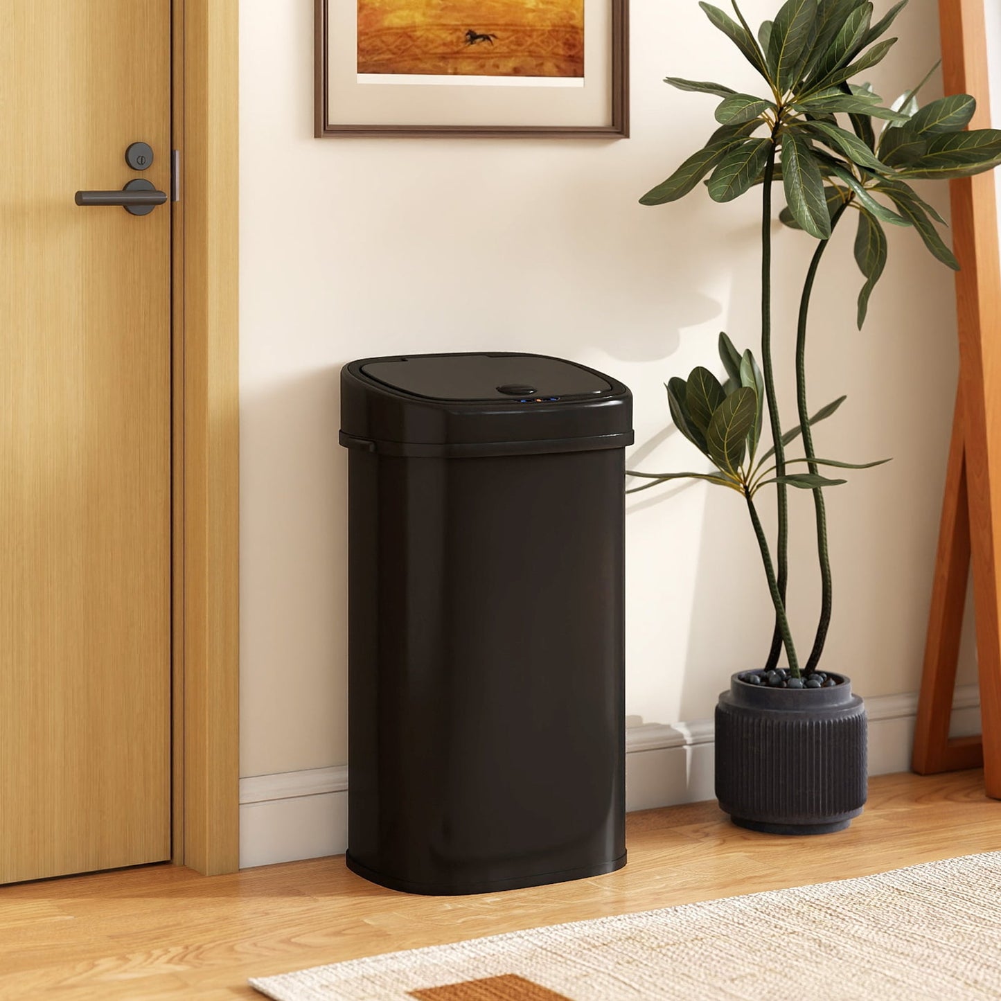58L Trash Can with Dual-Zone Design Automatic Touchless Waste Bin-Black