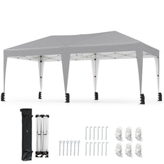 590 x 300 CM Outdoor Pop up Canopy Tent with Wheeled Bag-Grey