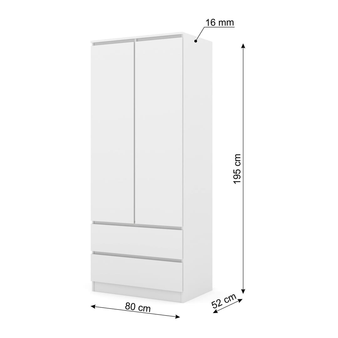 Maja Hinged Door Wardrobe 80cm