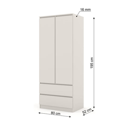 Maja Hinged Door Wardrobe 80cm