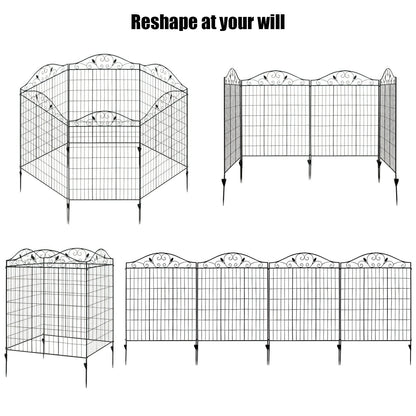 4 Panels Folding Iron Decorative Garden Fence Interlockable