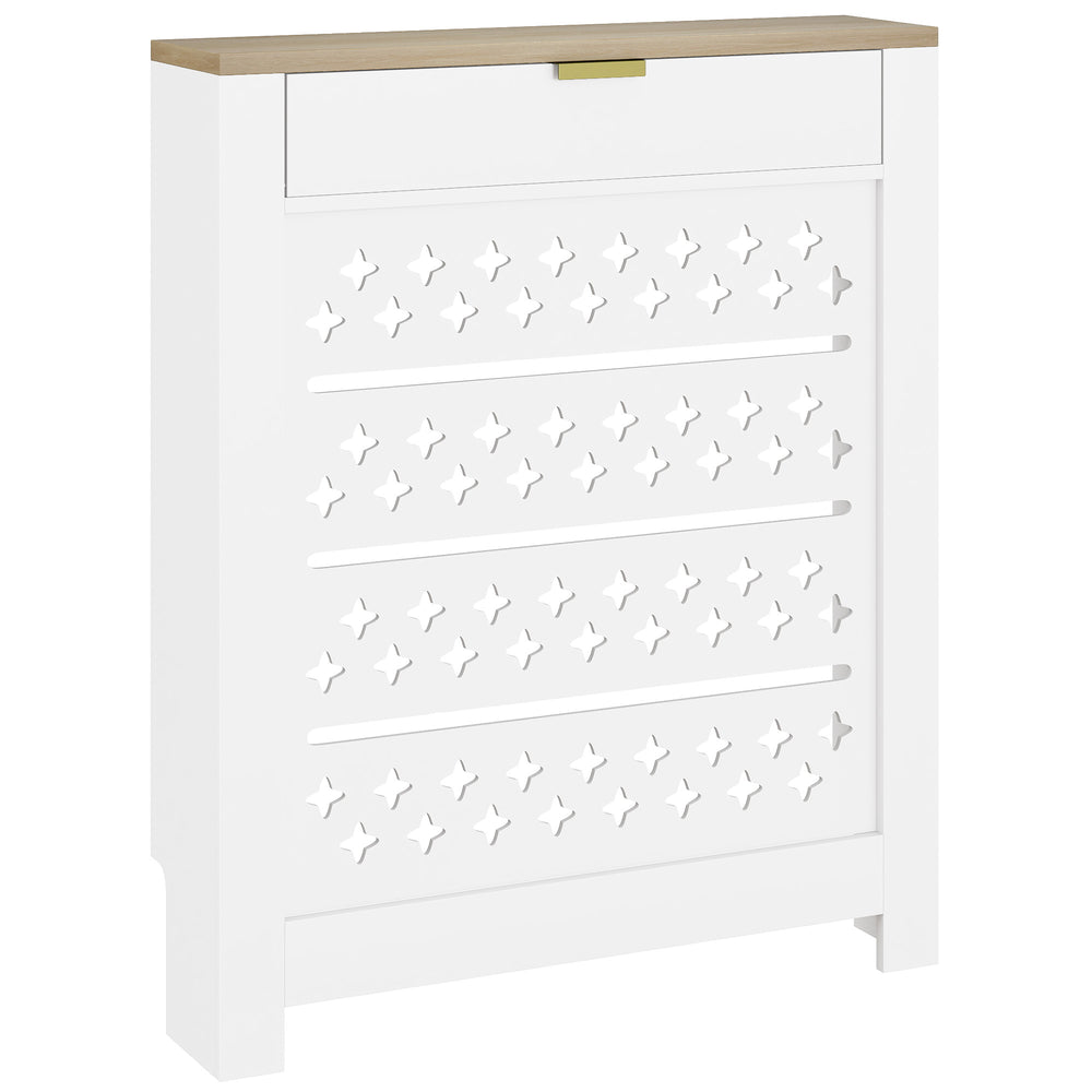 HOMCOM 78 x 19 cm Minimal Radiator Cover, with Drawer - White