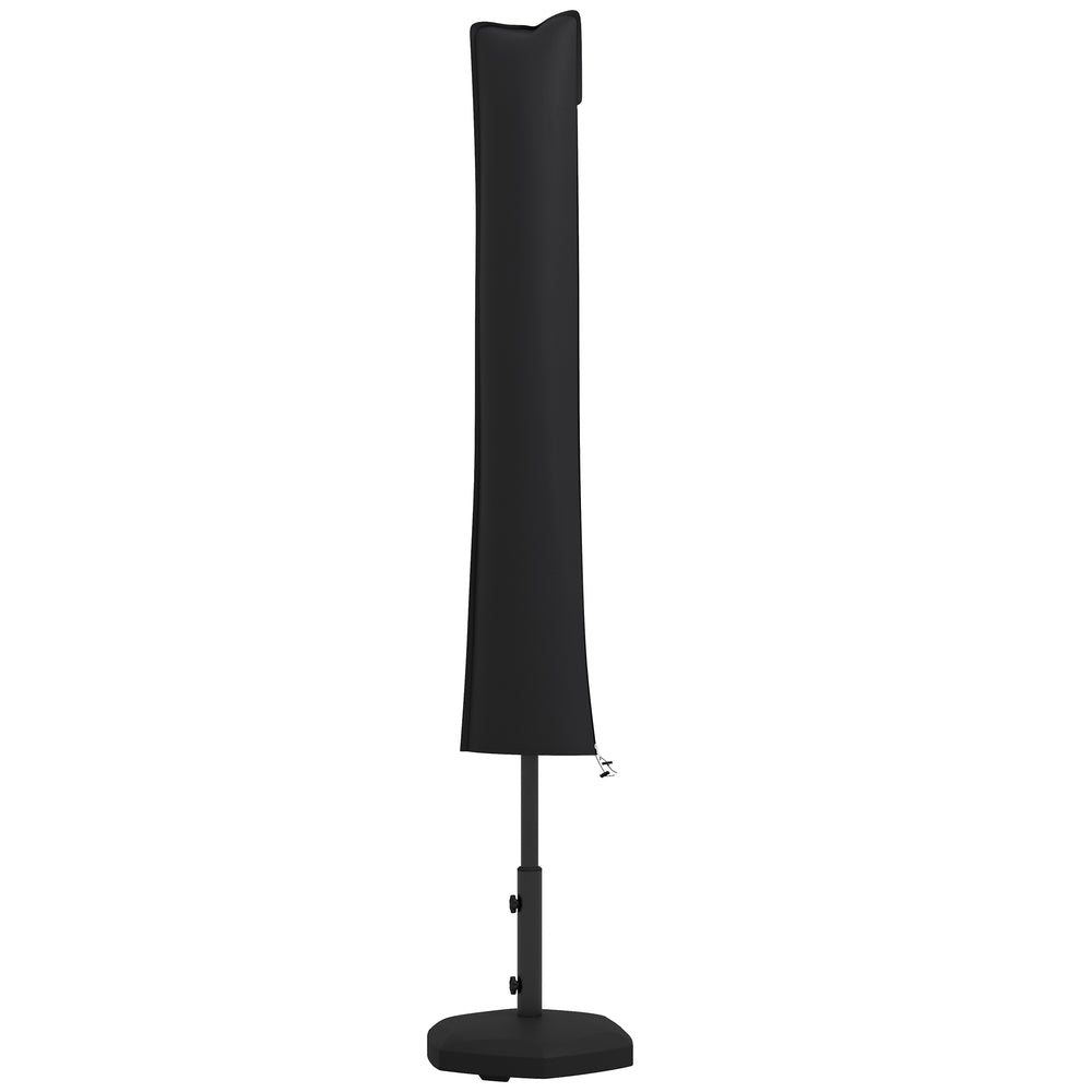 Outsunny Parasol Cover, Cantilever Umbrella Cover for 2-3.5 m Parasols, 420D Oxford Fabric Banana Umbrella Protector with Zipper for Outdoor Garden, Patio, Black