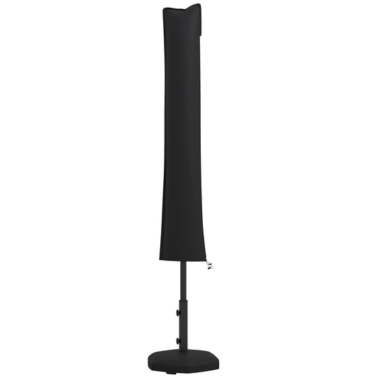 Outsunny Parasol Cover, Cantilever Umbrella Cover for 2-3.5 m Parasols, 420D Oxford Fabric Banana Umbrella Protector with Zipper for Outdoor Garden, Patio, Black