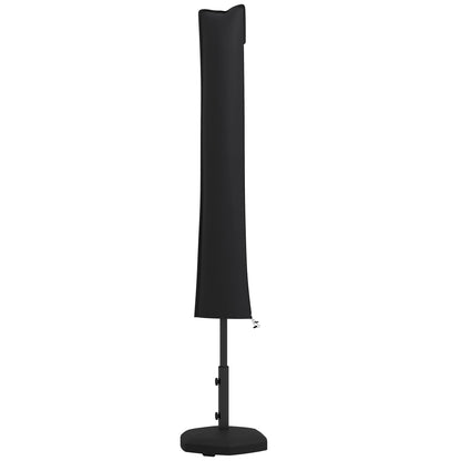 Outsunny Parasol Cover, Cantilever Umbrella Cover for 2-3.5 m Parasols, 420D Oxford Fabric Banana Umbrella Protector with Zipper for Outdoor Garden, Patio, Black