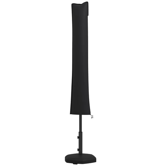 Outsunny Parasol Cover, Cantilever Umbrella Cover for 2-3.5 m Parasols, 420D Oxford Fabric Banana Umbrella Protector with Zipper for Outdoor Garden, Patio, Black