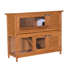 PawHut 48-Inch Antifungal Fir Board Guinea Pigs Hutches Sauce Yellow
