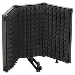 HOMCOM Studio Microphone Isolation Shield, Foldable Adjustable Recording Studio Equipment, 3-Panel High Density Absorbent Foam Shield with 3/8
