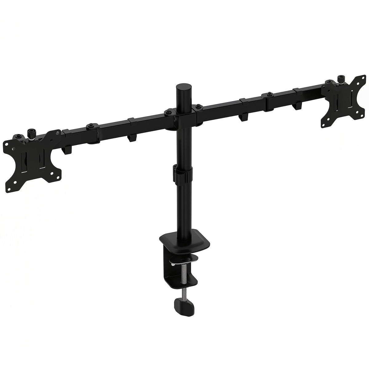 HOMCOM Dual Monitor Stand for 2 Screens up to 32", Height Adjustable Monitor Riser with Tilt, Swivel & 360° Rotation