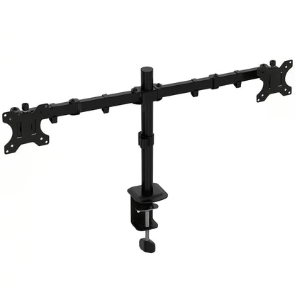 HOMCOM Dual Monitor Stand for 2 Screens up to 32", Height Adjustable Monitor Riser with Tilt, Swivel & 360° Rotation