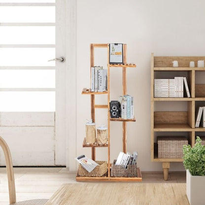 Wooden plant stand with 5 tiers