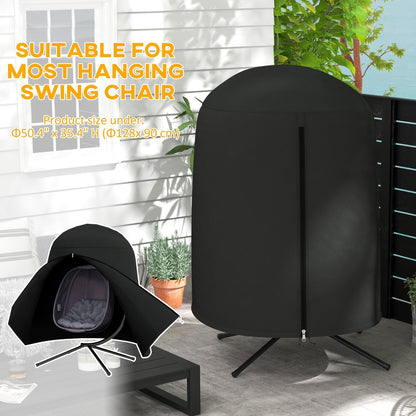 Outsunny 190 x a128cm Hanging Egg Chair Furniture Cover - Black