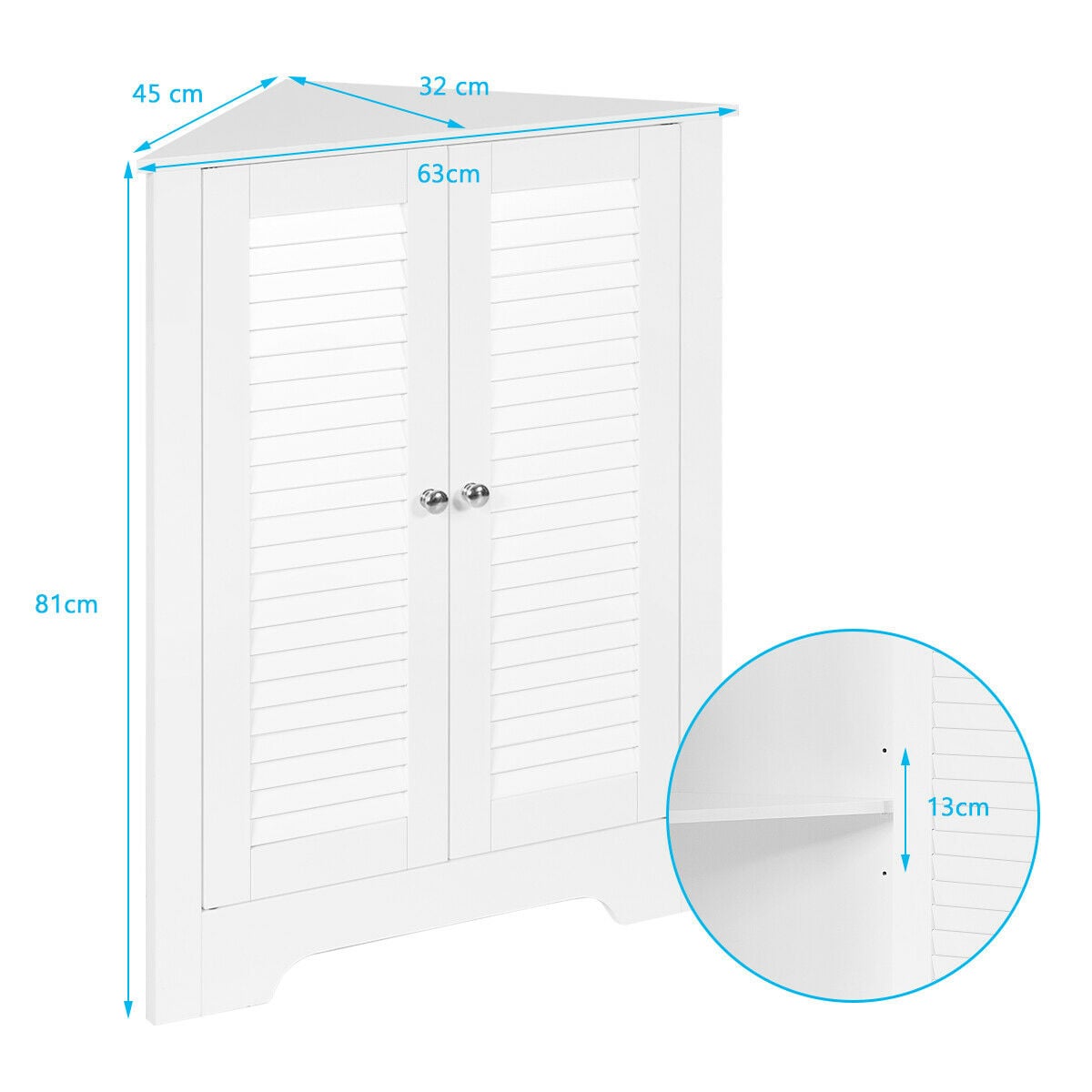 Corner Storage Cabinet Display Unit