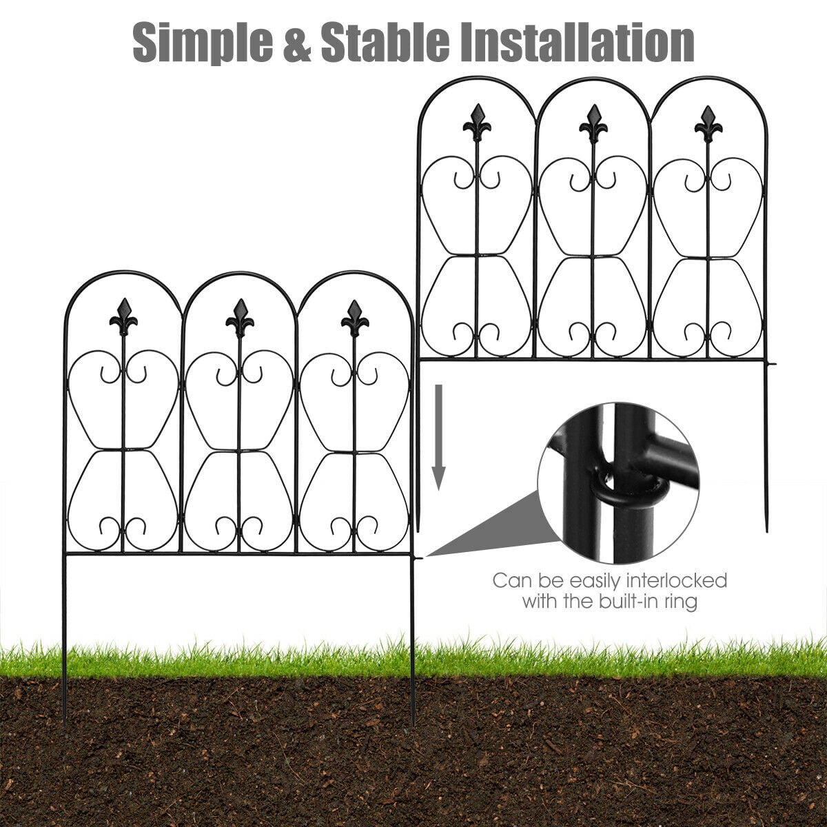 Garden Fencing Panels for Decoration with Arched and Inter-lockable Design