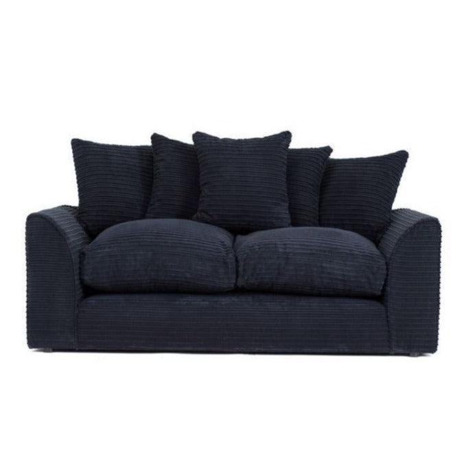 Porto Jumbo Cord Corner Sofa - Black