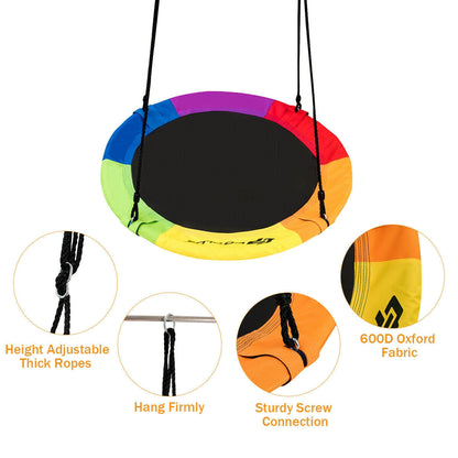Adjustable Flying Saucer Tree Swing with Multiple Functions for Kids
