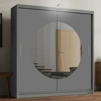 Moon 2 Sliding Door Wardrobe Grey, Black, White - 150cm and 203cm