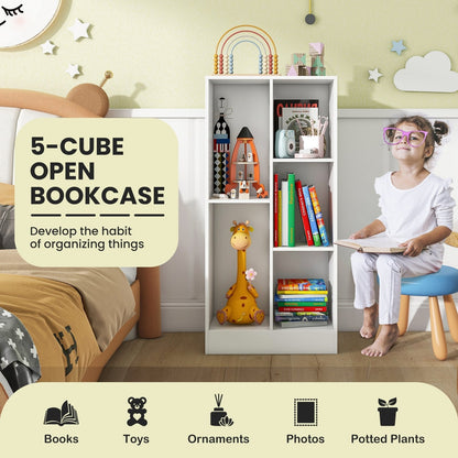 5 Cube Bookcase for Kids-White