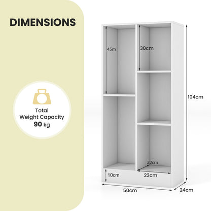 5 Cube Bookcase for Kids-White