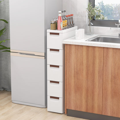 3/4/5/6-Drawer Narrow Storage Cabinet for Small Space-5-Tier