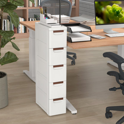 3/4/5/6-Drawer Narrow Storage Cabinet for Small Space-5-Tier
