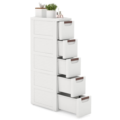 3/4/5/6-Drawer Narrow Storage Cabinet for Small Space-5-Tier