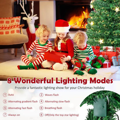 5/6FT Fiber Optic Artificial Christmas Tree with 21 Star LED Lights-5FT