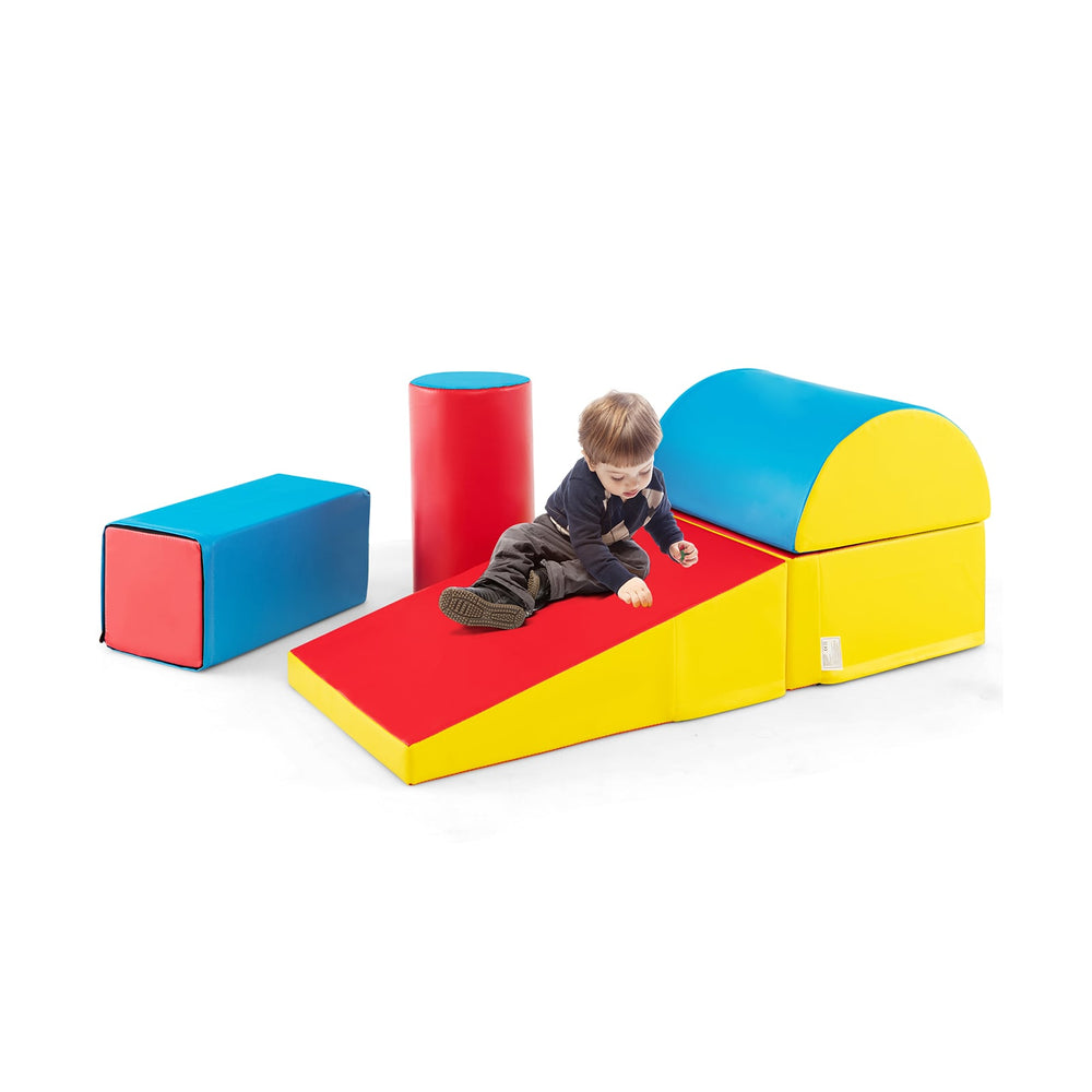 5-Piece Soft Waterproof Kids Climb and Crawl Activity Playset-Blue &amp;amp;amp; Red