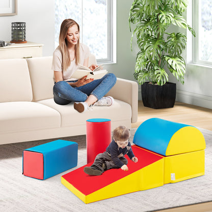 5-Piece Soft Waterproof Kids Climb and Crawl Activity Playset-Blue &amp;amp;amp; Red