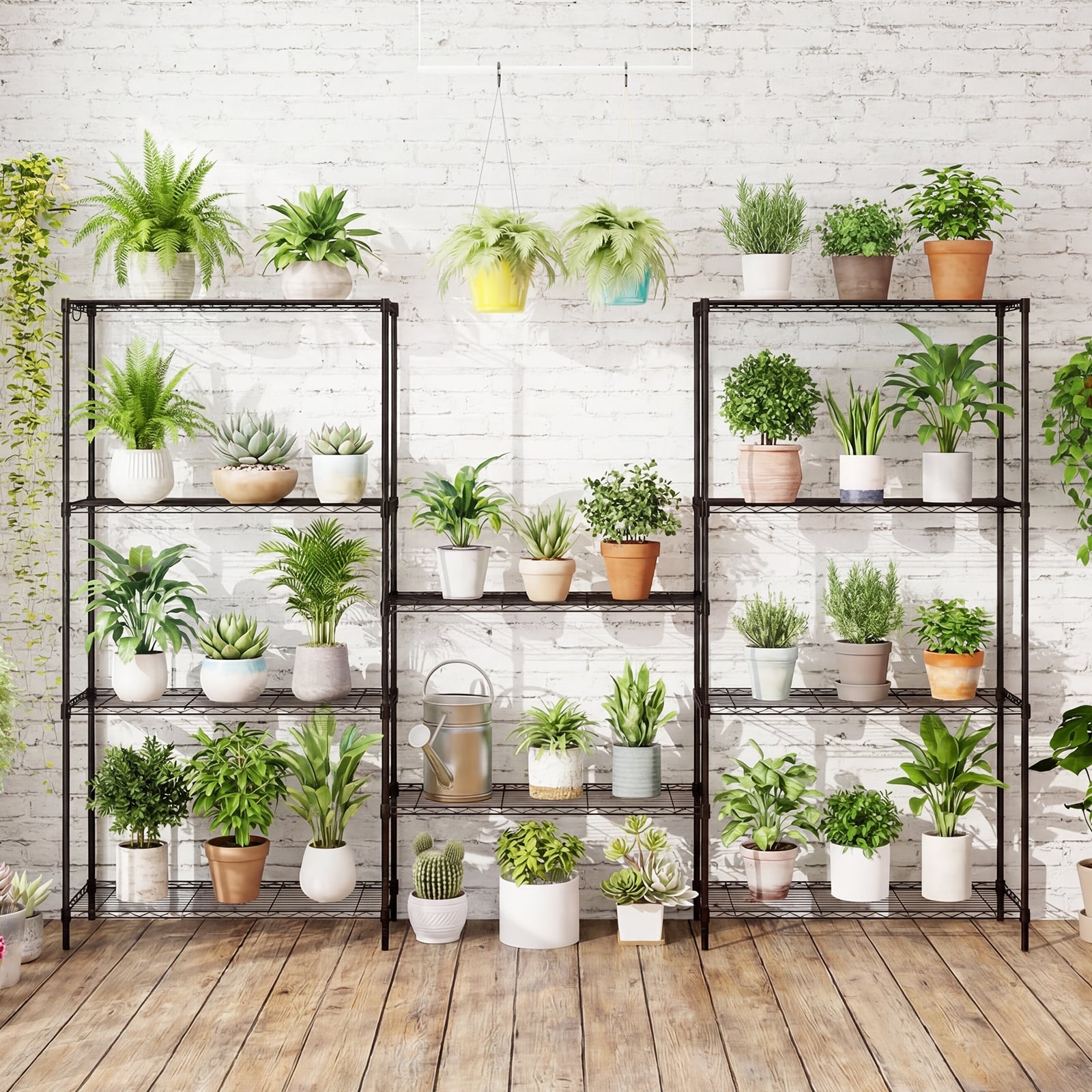 3/4/5/6-Tier Wire Shelving Unit Adjustable Metal Storage Shelves with V-shaped Shelving Rack-5-Tier-M