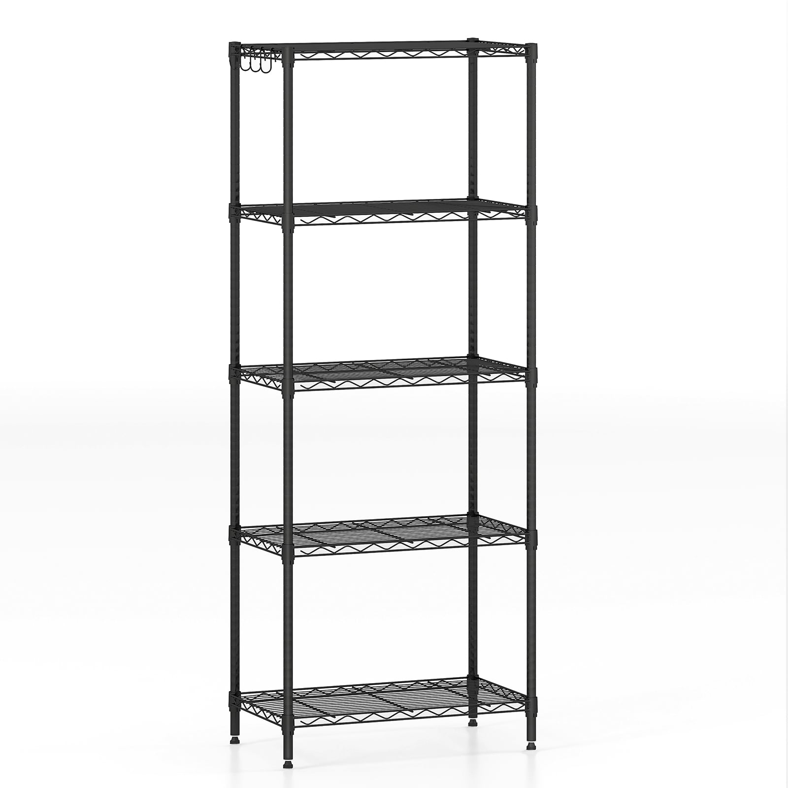 3/4/5/6-Tier Wire Shelving Unit Adjustable Metal Storage Shelves with V-shaped Shelving Rack-5-Tier-S