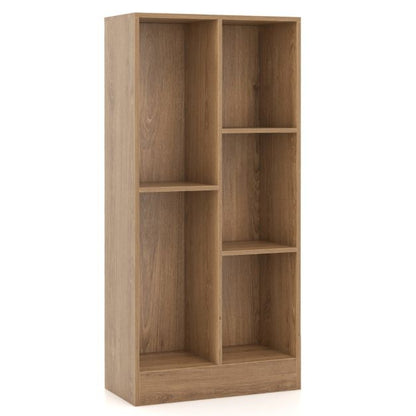 5-Cube Freestanding Storage Bookshelf with 2 Anti-Tipping Kits-Natural