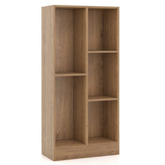 5-Cube Freestanding Storage Bookshelf with 2 Anti-Tipping Kits-Natural