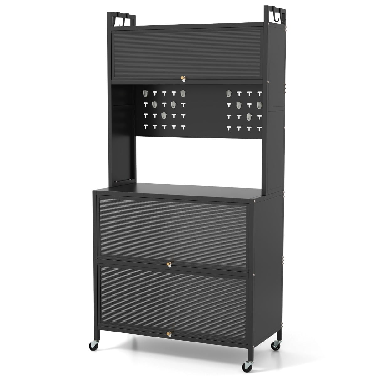 5 Tier Kitchen Bakers Rack Multifunctional Microwave Stand-Black