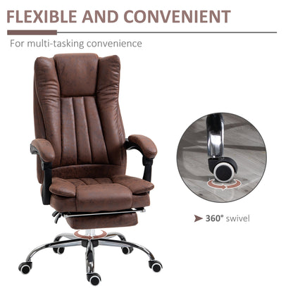 Vinsetto Executive Office Chair Computer Swivel Chair for Home with Arm, Footrest, Brown