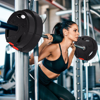 SPORTNOW Olympic Weight Plates Set, with Two 7.5kg and Two 5kg weights, Black