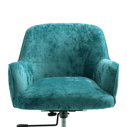 Velvet Upholstered Wheeled Swivel Office Chair