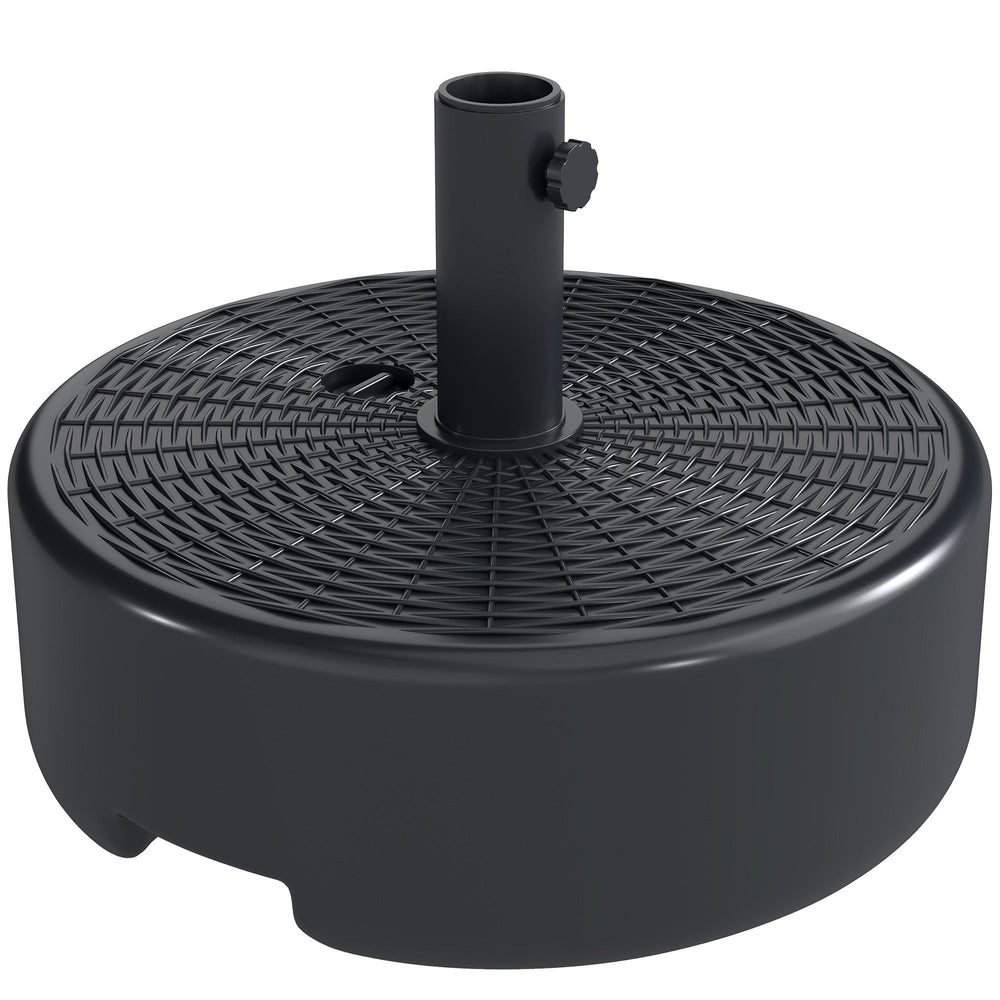 Outsunny Patio Umbrella Base 22kg Sand Filled Garden Parasol Stand forfor 38mm/48mm Poles, Black
