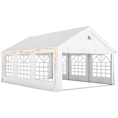 Outsunny 6 x 4 m Party Tent, Heavy Duty Gazebo Canopy with Windows, Outdoor Party Wedding Tent with 4 Removable Sidewalls